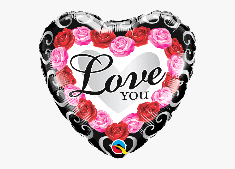 Red Rose Love Heart, Transparent Clipart