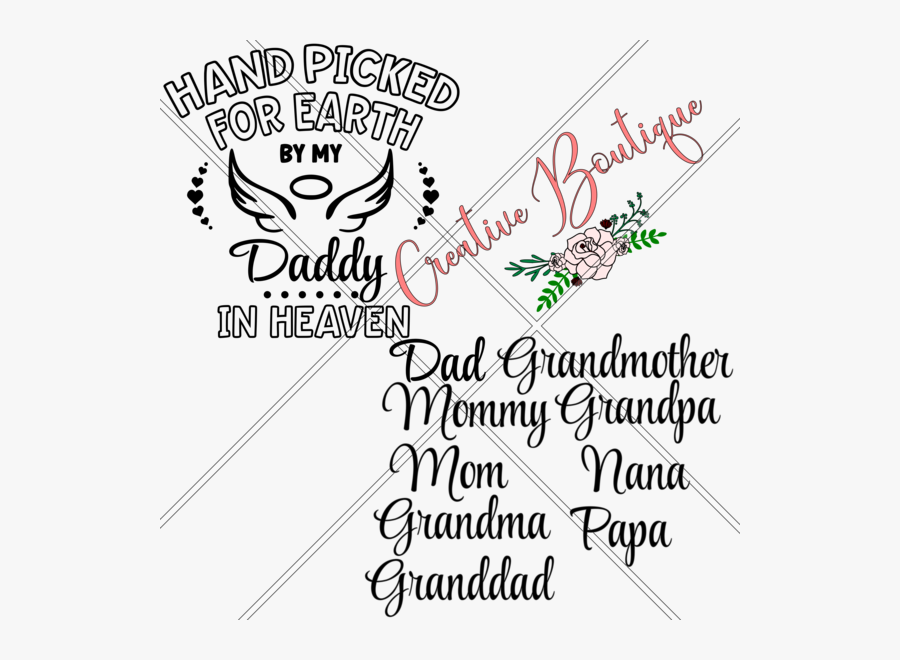 Transparent African American Grandma Clipart - Hand Picked By My Daddy In Heaven Svg, Transparent Clipart