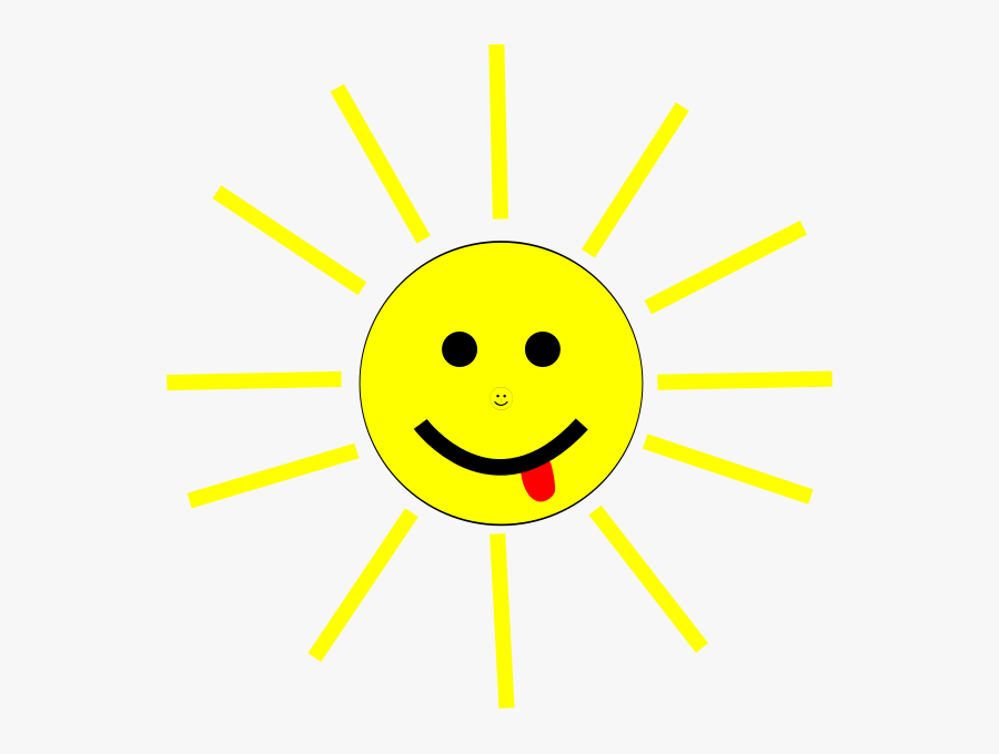 Smiling Cartoon Sun Vector Clip Art - Funny Sun Face Cartoon, Transparent Clipart