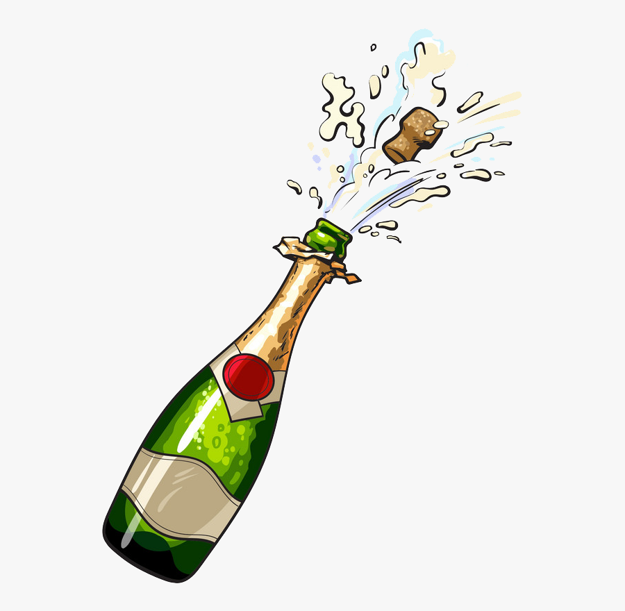 Transparent Background Champagne Bottle Clipart, Transparent Clipart