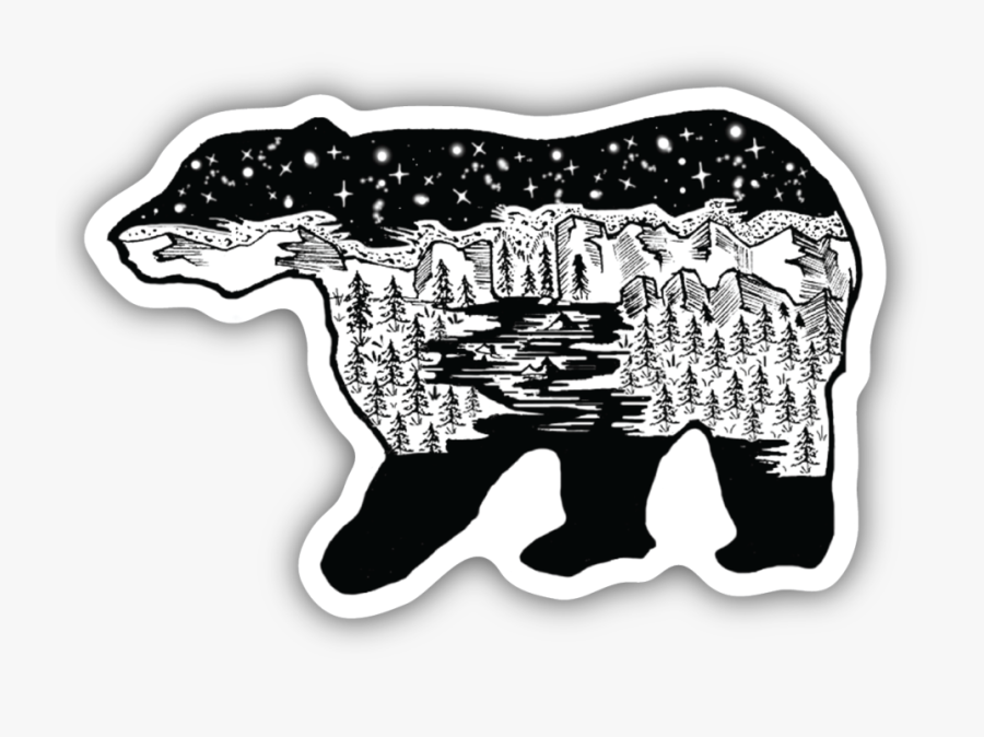 Bear Hydro Flask Stickers, Transparent Clipart