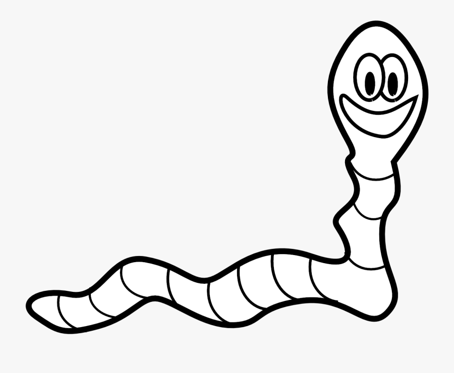 Clipart Of Brunette, Worm And Glow - Worms Clipart Black And White Png, Transparent Clipart