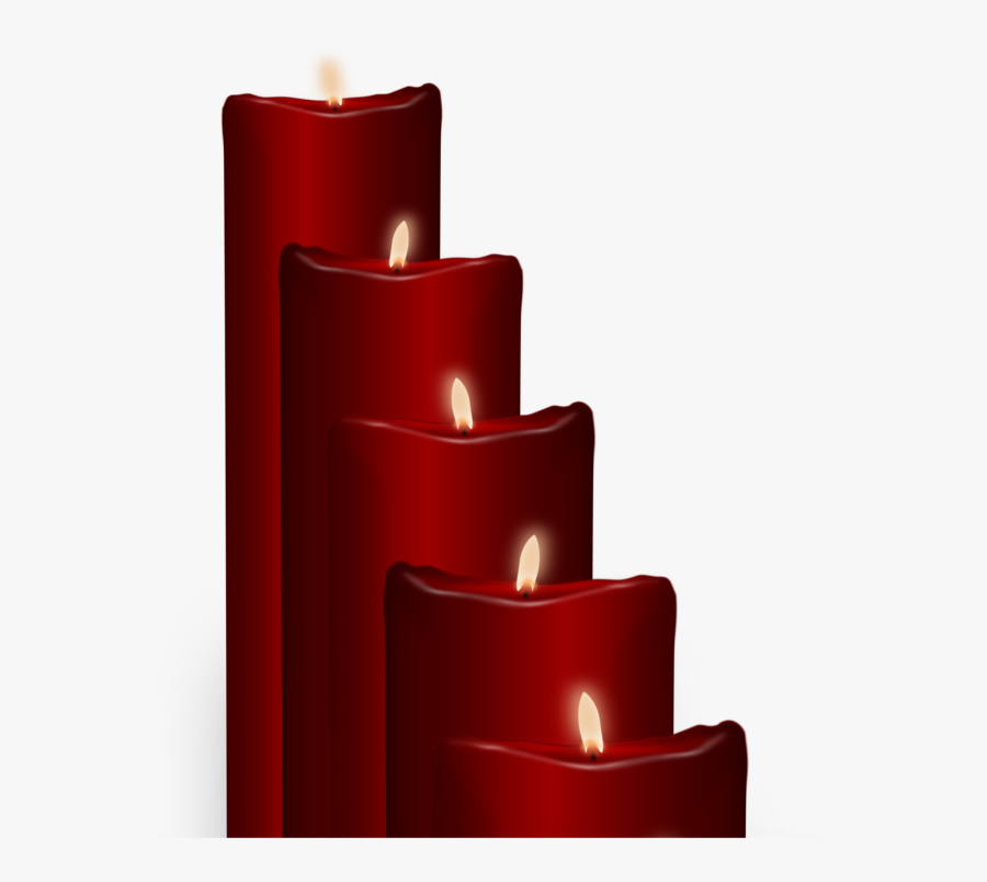 Red Wax Christmas Candles, Transparent Clipart