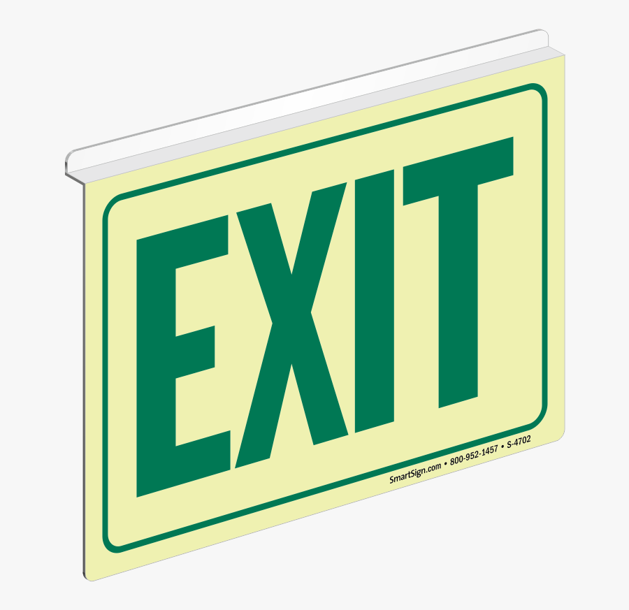 Green Exit Glow Sign - Sign, Transparent Clipart