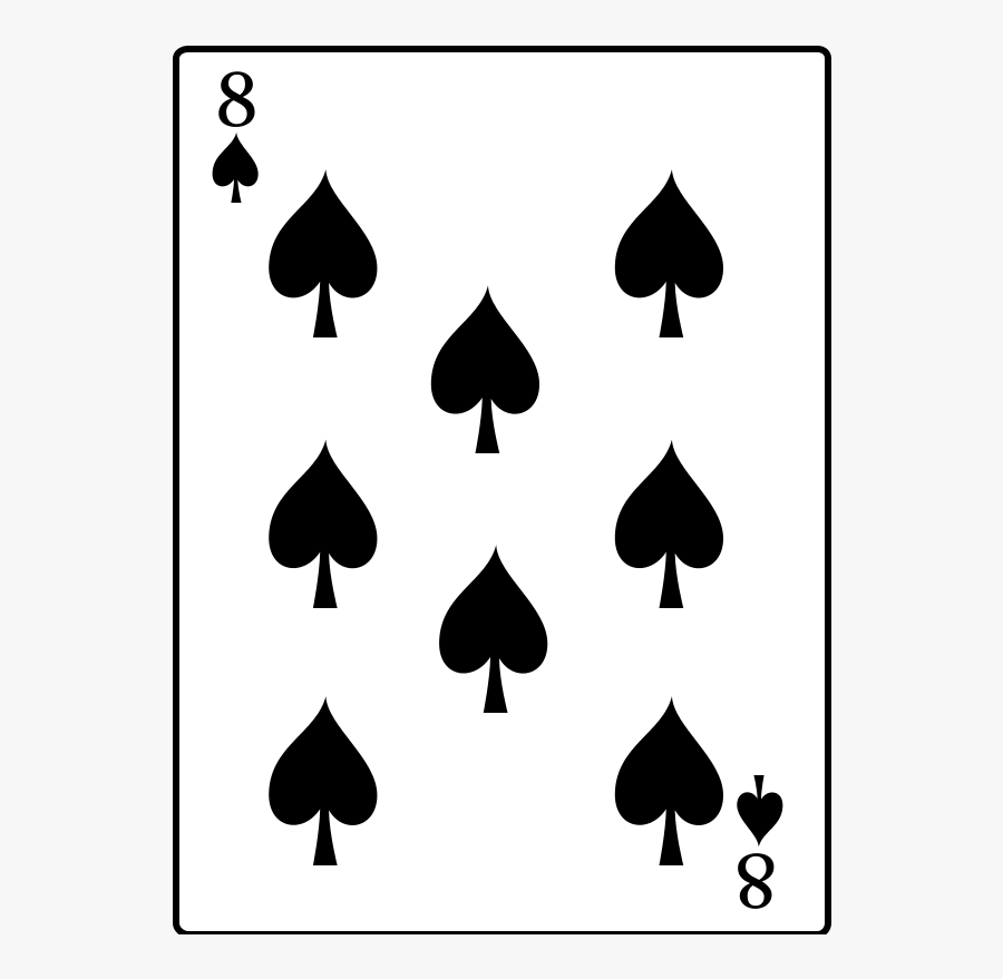 Black 8 Of Spades, Transparent Clipart