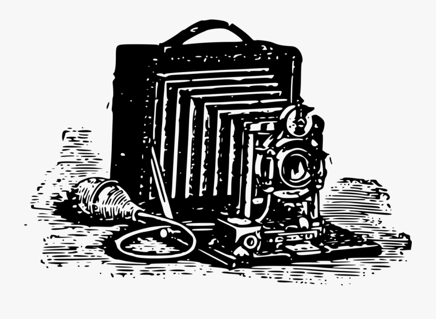 Monochrome Design - Old Camera Illustration Png, Transparent Clipart