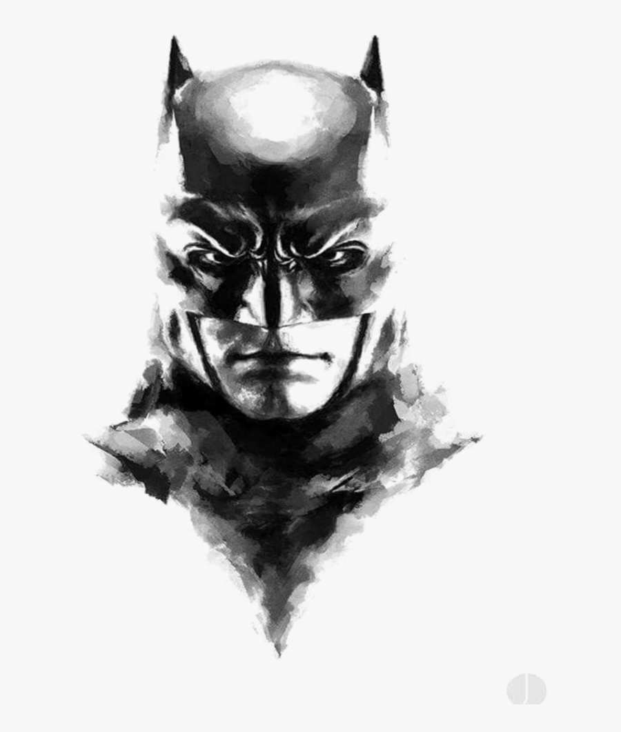 Transparent Batman Head Clipart - Batman Black And White Drawing, Transparent Clipart