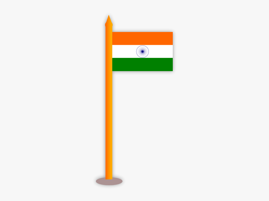 Indian Flag On A Pole - Flag, Transparent Clipart