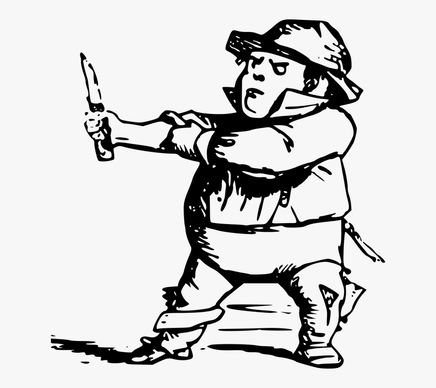 Using Boot Knife - Drawing Of A Midget, Transparent Clipart
