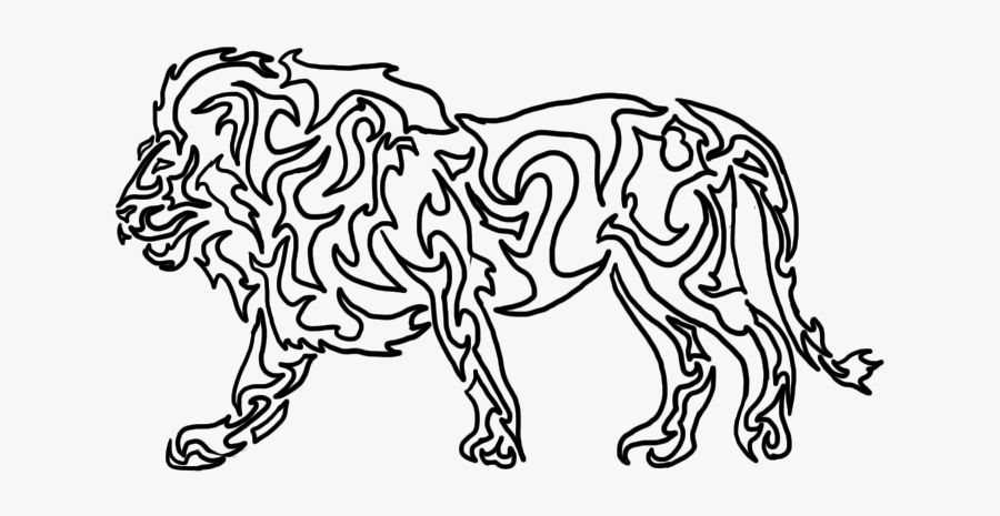 Lion Clipart Shadow - Shadow Drawing Of Animals, Transparent Clipart
