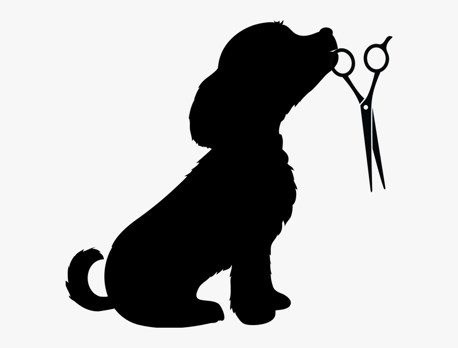 Silhouette Cute Dog, Transparent Clipart
