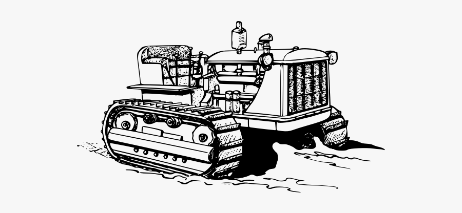 Caterpillar Tractor - Caterpillar Bulldozer Line Drawing , Free