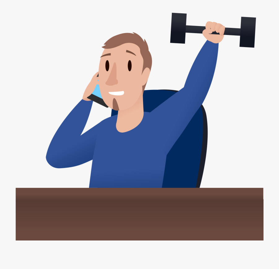 Desk Exercise - Cartoon, Transparent Clipart