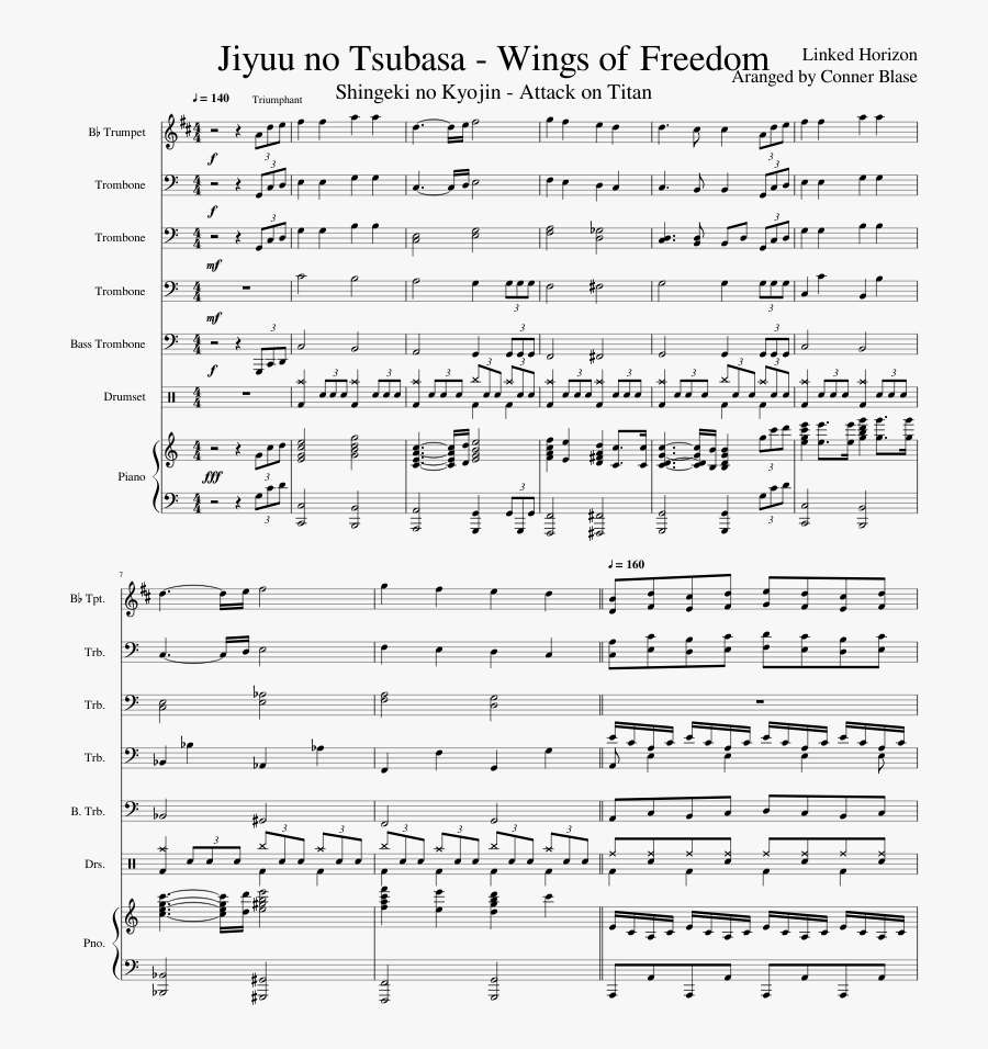 Transparent Sheet Music Clipart - Jiyuu No Tsubasa Trumpet, Transparent Clipart