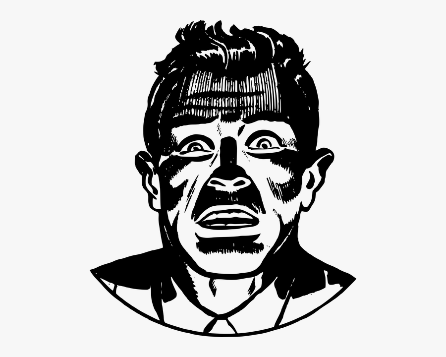 Transparent Fright Clipart - Scared Face Comic, Transparent Clipart