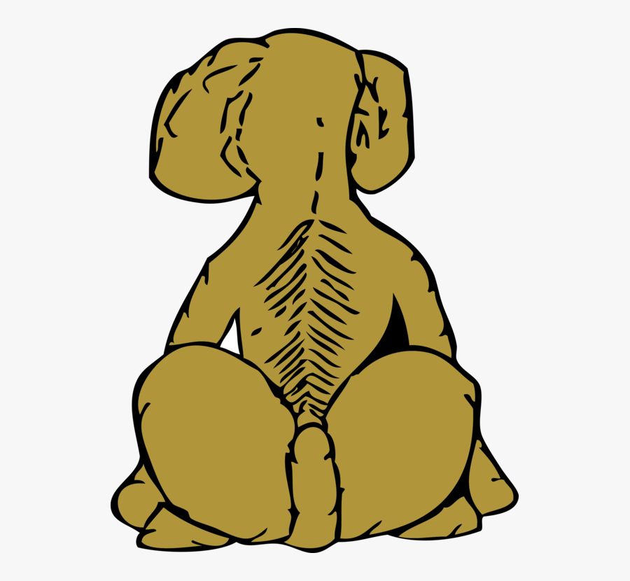 Art,carnivoran,yellow - Clipart Dog Sitting From Back, Transparent Clipart