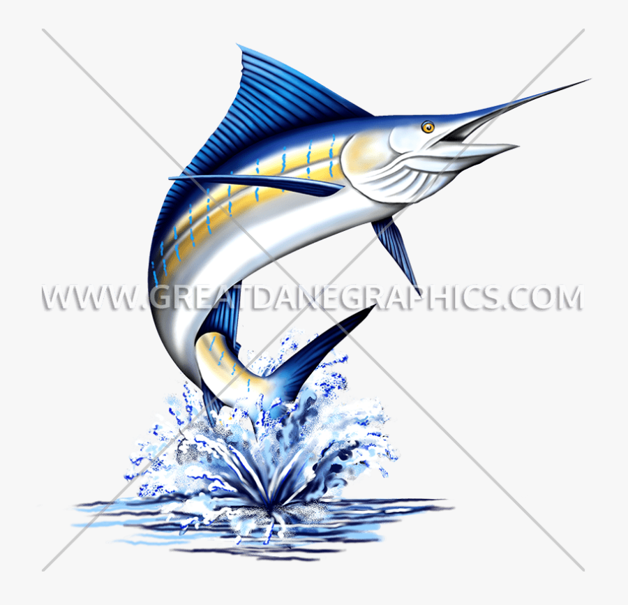 Transparent Fish Jumping Out Of Water Clipart - Marlin Fish, Transparent Clipart
