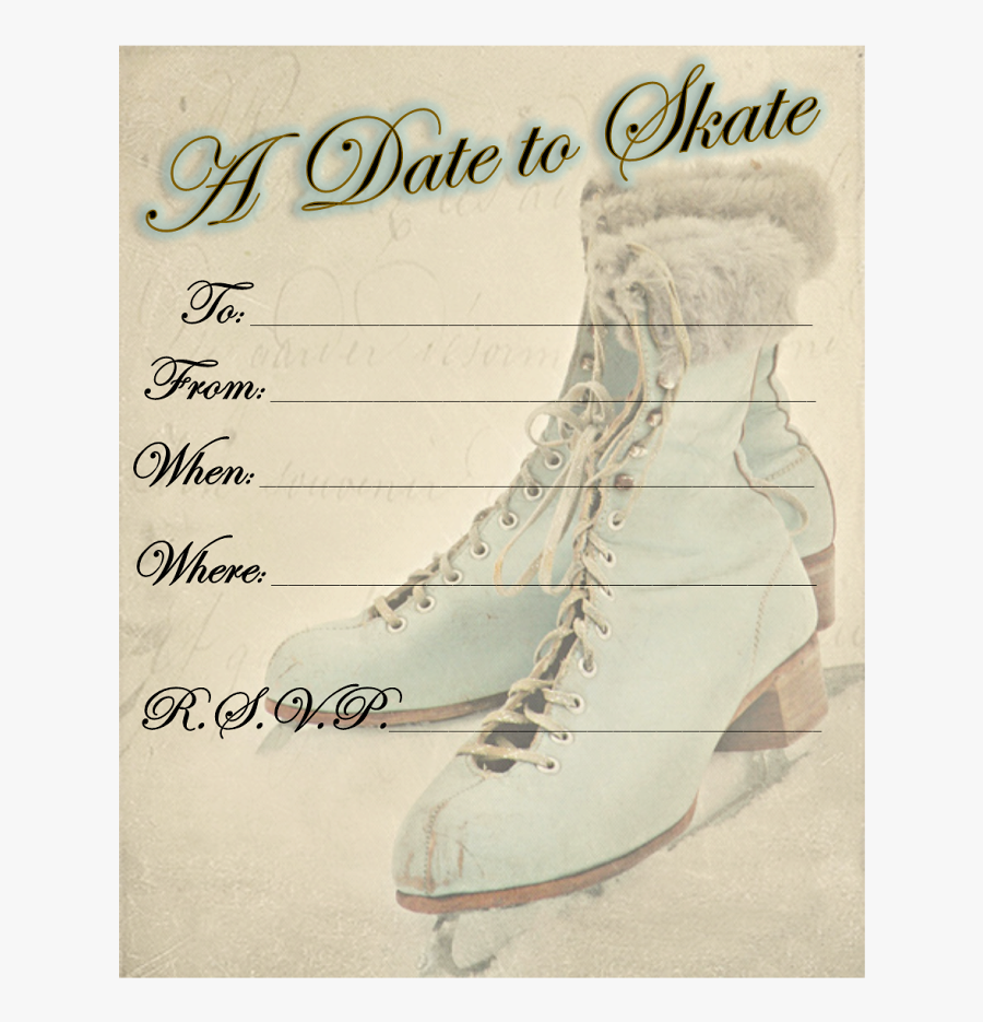 Ice Skates Vintage, Transparent Clipart
