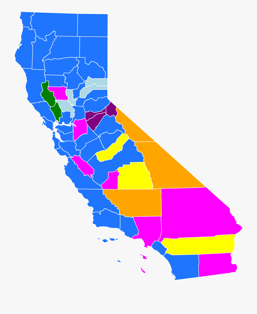 Election Clipart Primary Election - California Counties Election Results 2016, Transparent Clipart