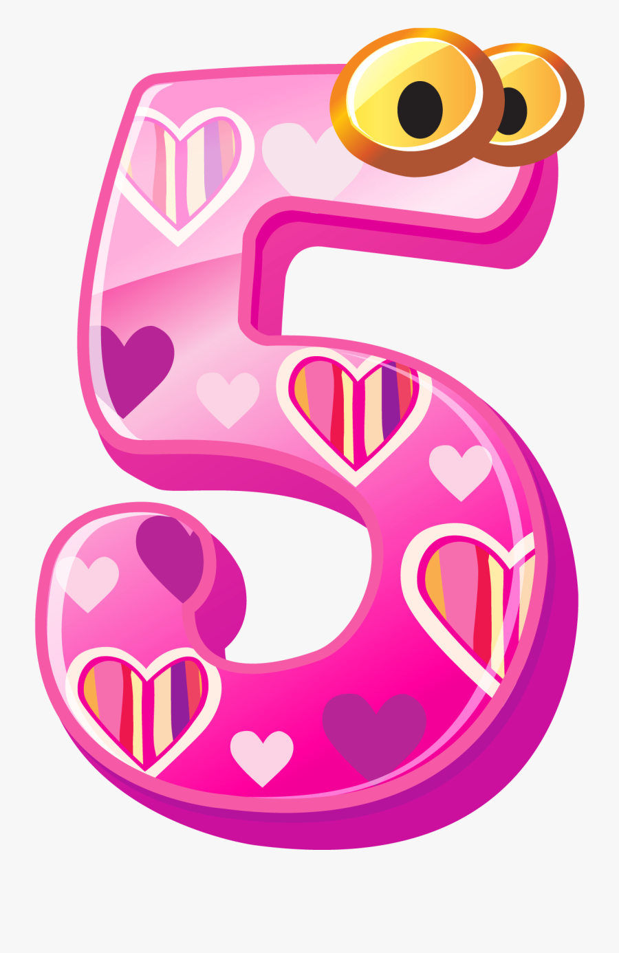 Cute Number Five Png Clipart Image - Cute Numbers Clipart 1 10, Transparent Clipart