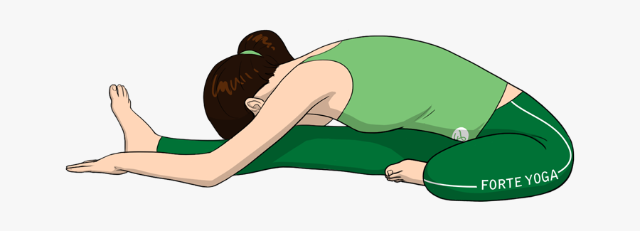 Head To Knee Forward Bend Yoga Pose, Transparent Clipart