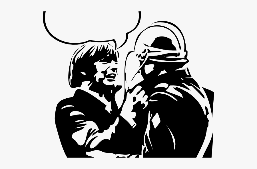 Activist Questioning Cop Clip Art - Activist Clip Art, Transparent Clipart