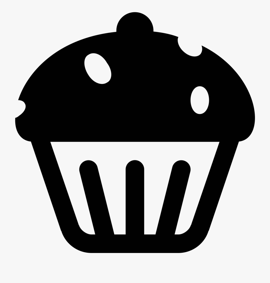 Transparent Cupcakes Clipart Black And White - Muffin Symbol Transparent, Transparent Clipart
