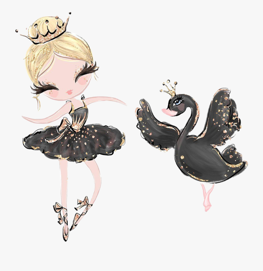 Swan Lake Ballerina Cute Cartoon, Transparent Clipart