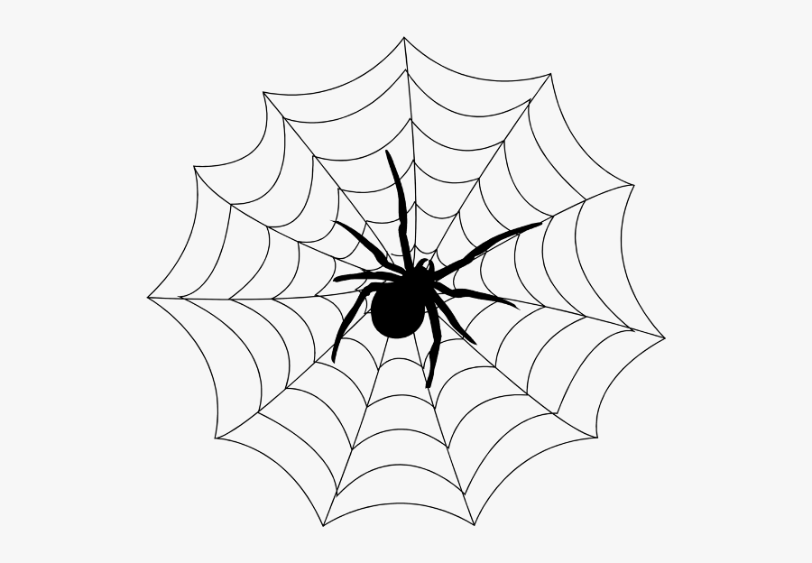 Spider In A Web Clipart, Transparent Clipart