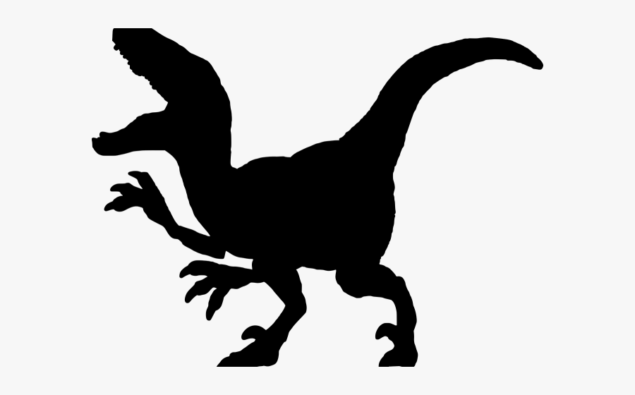 Velociraptor Clipart Dinosaur Silhouette - Jurassic Park Velociraptor Silhouette, Transparent Clipart