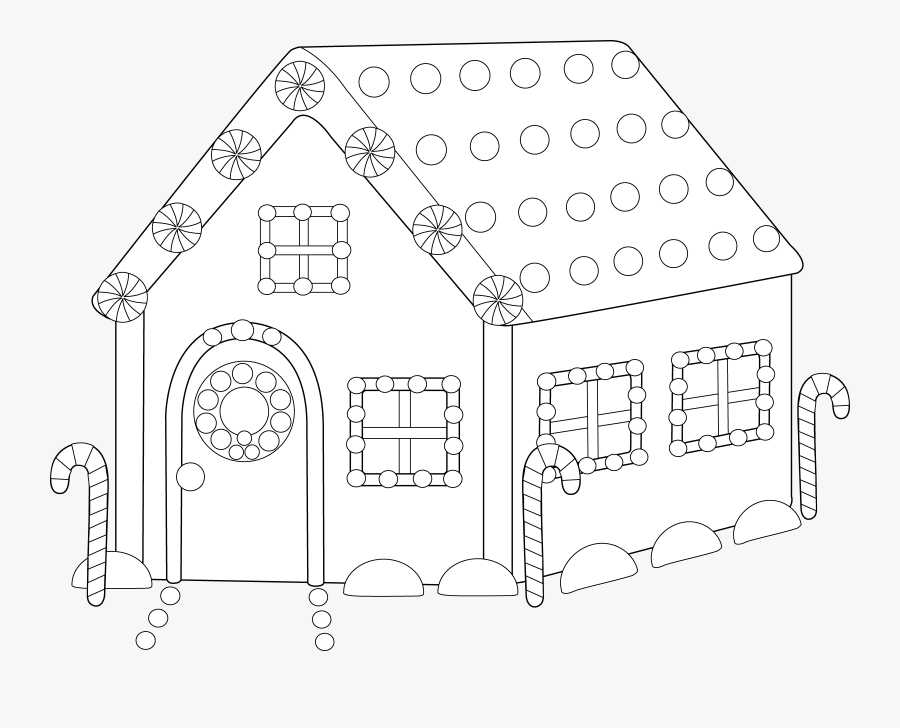Blank Gingerbread House Clipart - Blank Gingerbread House Coloring Pages, Transparent Clipart