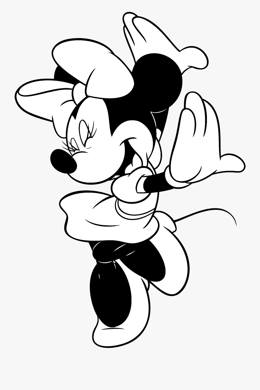 minnie mouse black and white clipart