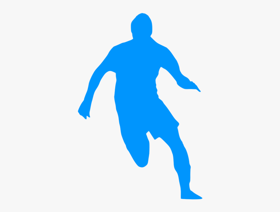 Blue Football Player Image, Transparent Clipart
