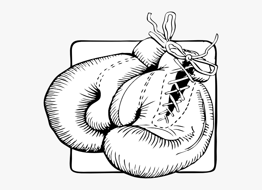 Large Boxing Gloves Clip Art - Boxing Glove Outline, Transparent Clipart