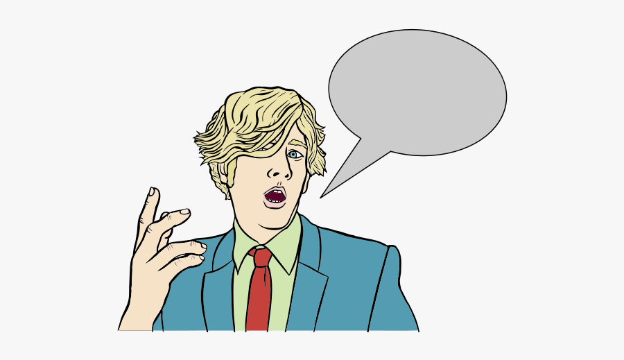 Blond Man With Speech Bubble - Cartoon With Speech Bubble, Transparent Clipart