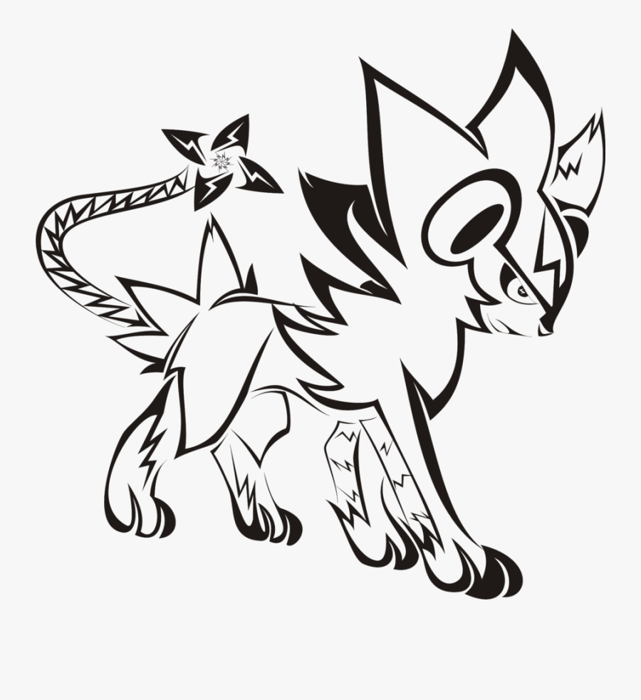 Image Gallery Pokemon Tribal Tattoo Design Clipart - Luxray Black And White, Transparent Clipart