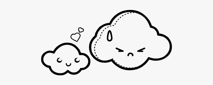 Clouds Clipart Doodle - Easy Things To Draw Kawaii, Transparent Clipart