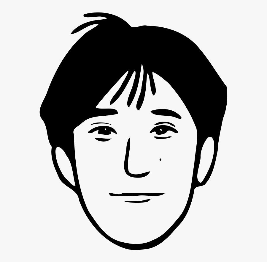 Young Man - Father Face Clipart Black And White, Transparent Clipart