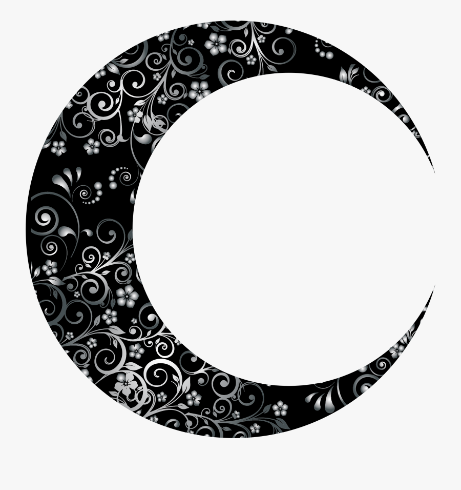 Png Library Download Prismatic Floral Crescent Mark - Crescent Moon Art Png, Transparent Clipart