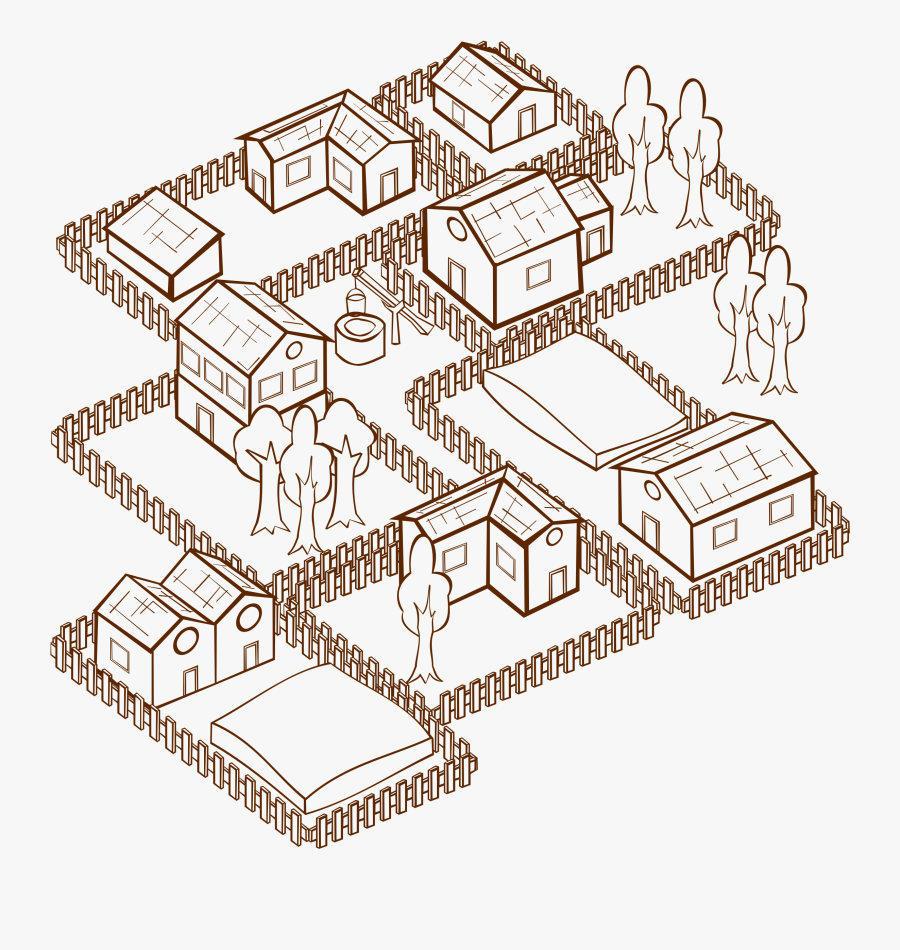 Map Clipart Town - Map Symbol For Village, Transparent Clipart