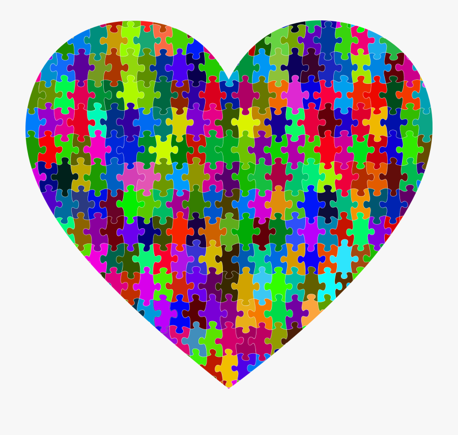 Transparent Autism Heart Puzzle, Transparent Clipart