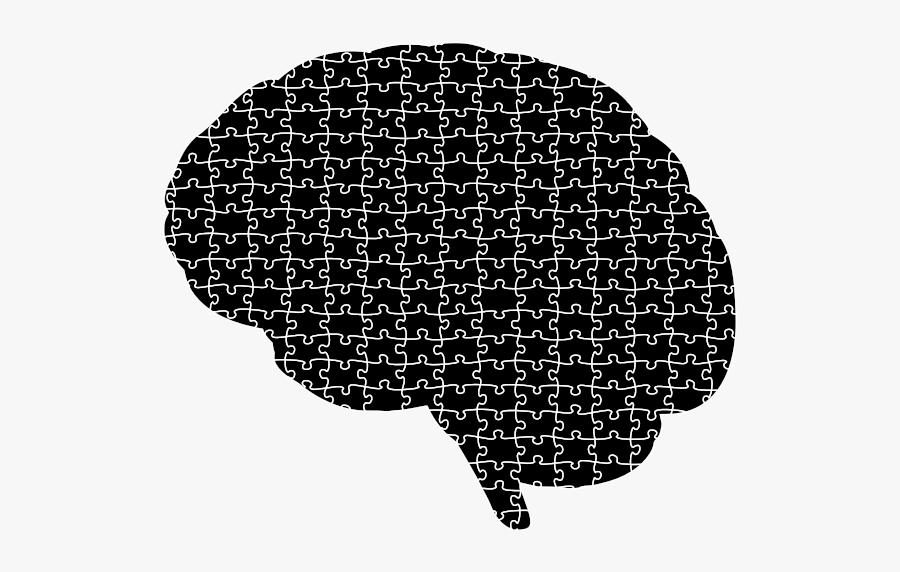 Brain Puzzle Silhouette - Brain Puzzle Black And White, Transparent Clipart