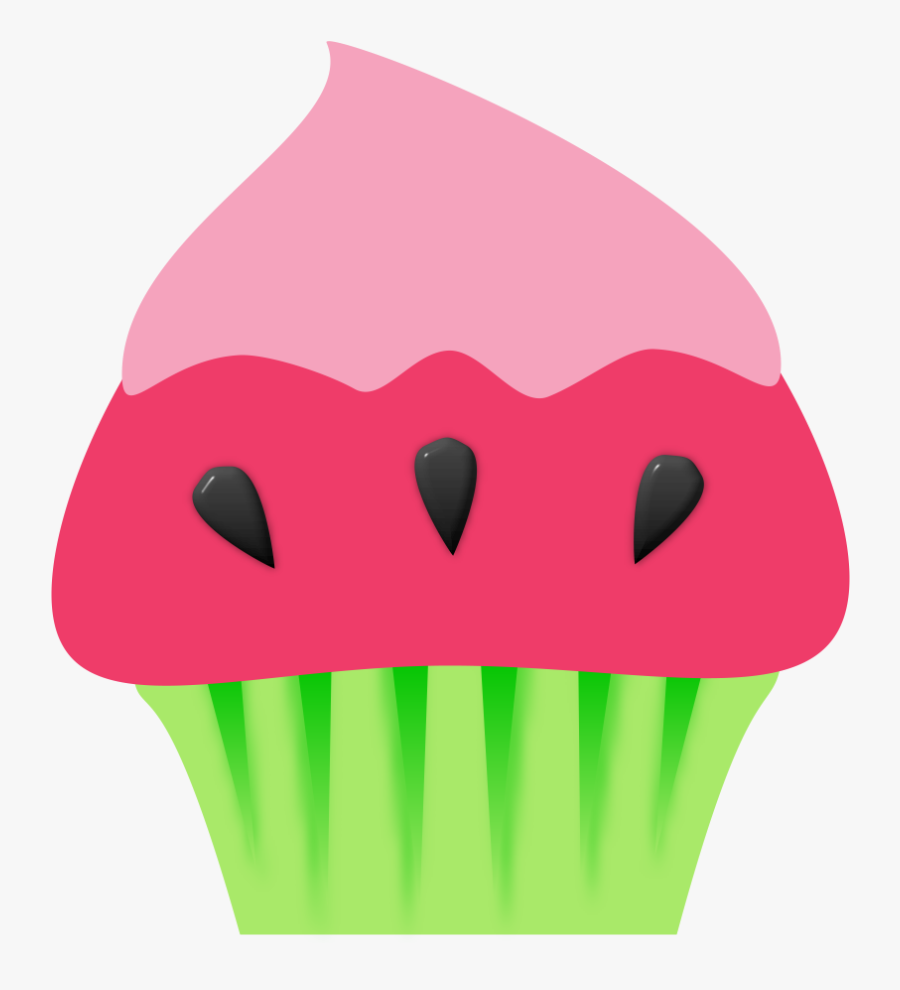 Watermelon Cupcake Clipart, Transparent Clipart