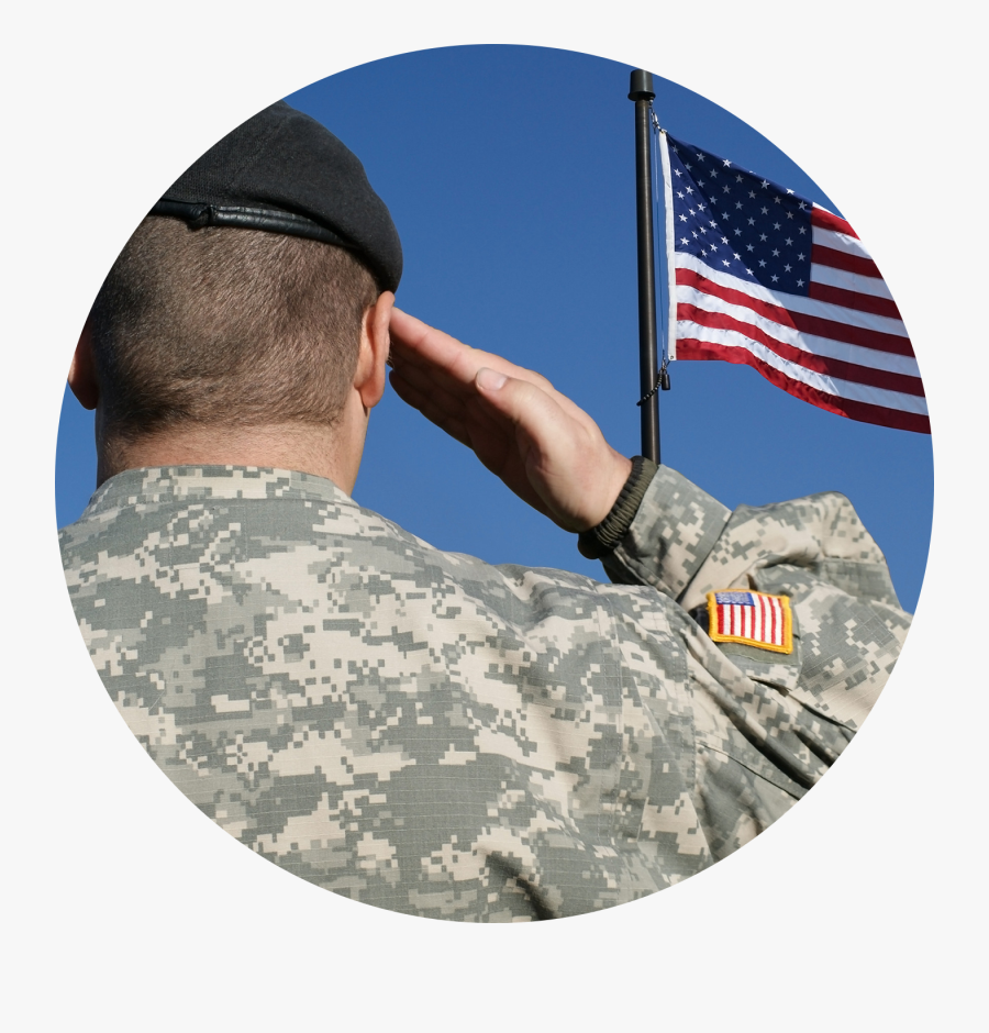 Flag Of The United States Salute Soldier Military - Leonardtown Veterans Day Parade 2018, Transparent Clipart