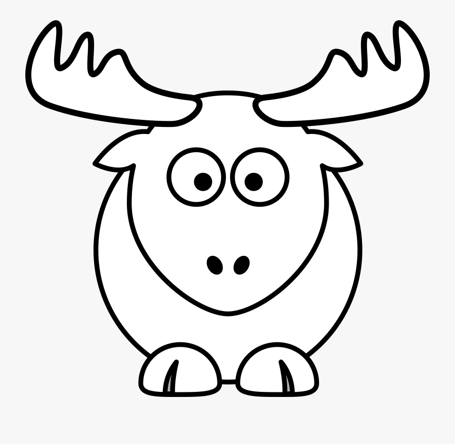 Reindeer Clipart Black And White - Reindeer Drawing, Transparent Clipart