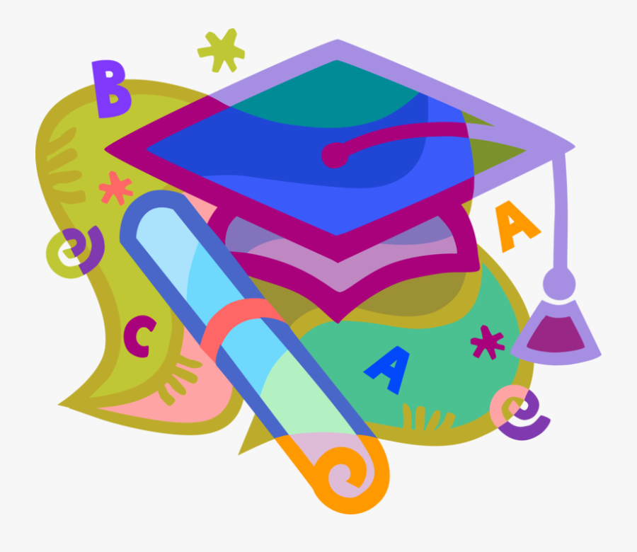 Vector Illustration Of High School, College Or University - Graduation Clip Art, Transparent Clipart