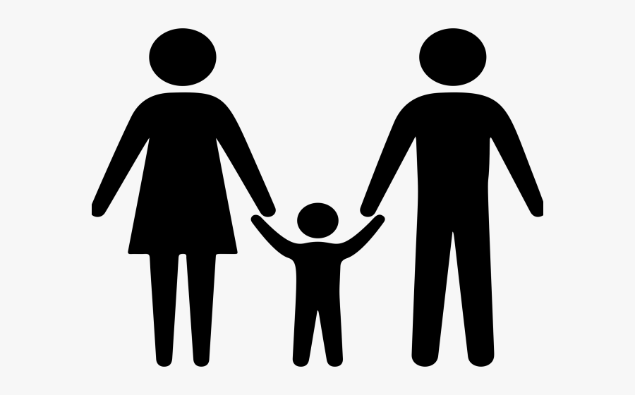 Transparent Family Silhouette Png - Family Holding Hands Silhouette, Transparent Clipart