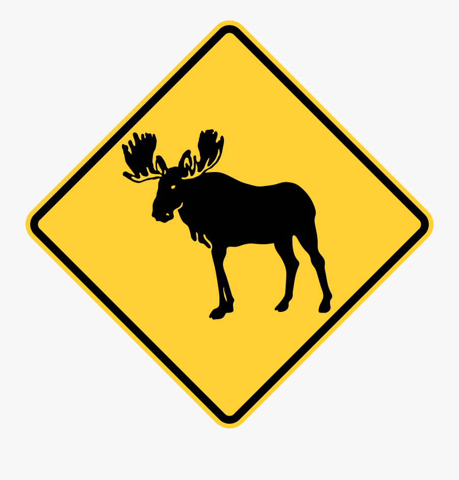 File - Mutcd W11-21 - Svg - Moose Crossing Sign Png - Moose Crossing Sign Maine, Transparent Clipart