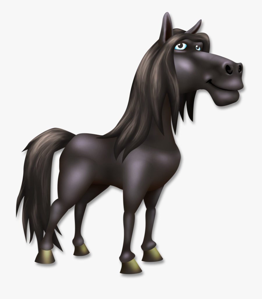 Transparent Horse Eating Grass Clipart - Hay Day Black Horse, Transparent Clipart