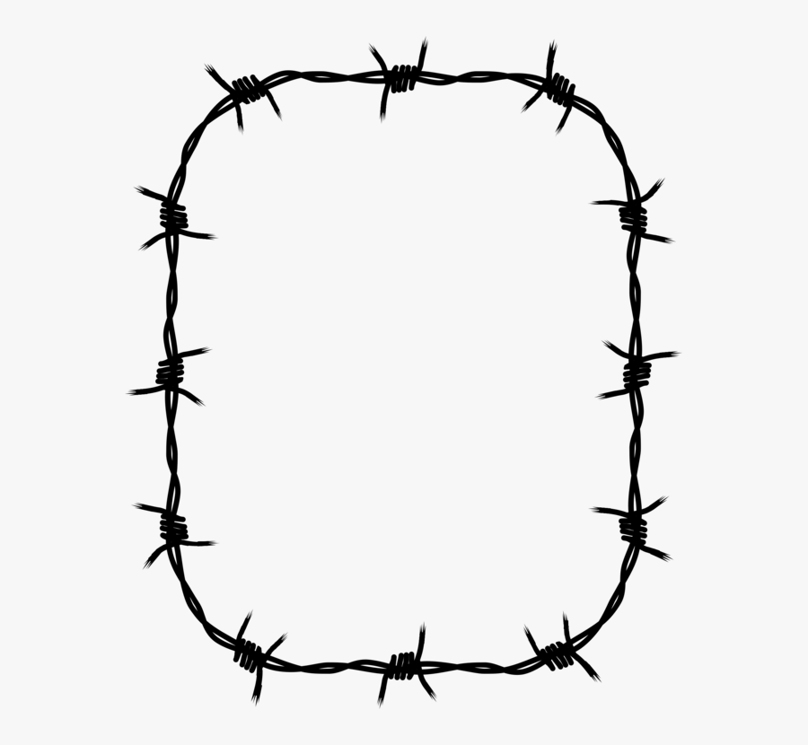 Symmetry,monochrome Photography,home Fencing - Barbed Wire Frame Clip Art, Transparent Clipart